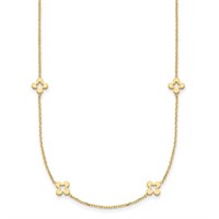 14k Yellow Gold 4 Leaf Clover Style Necklace