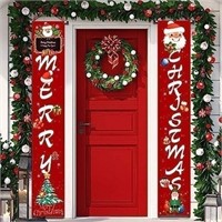 Merry Christmas Banner Sign, Red-22ct