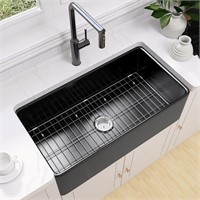 Black Farmhouse Sink 33X18X10