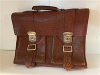 Vintage, brown leather briefcase