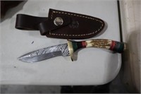 STAG HANDLE DAMASCUS BLADE