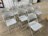 9 Grey Folding Chairs