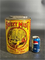 SWEET MIST CHEWING TOBACCO GENERAL STORE TIN CAN
