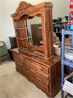Dresser with Mirror, Approx 64in x 16in x H 80in