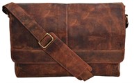 Vintage Leather Messenger Bag for Men & Women