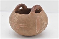 Native American Indian Two Handle Vase / Bowl