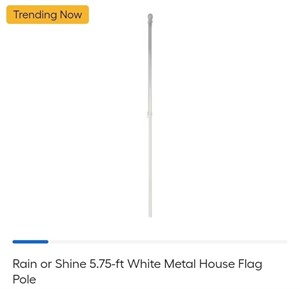 69" Metal Flag Pole-White