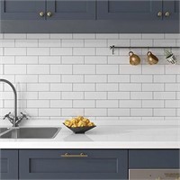YENHOME Black and White Wallpaper Subway Tile
