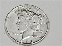 1922 D Silver Peace Dollar Coin