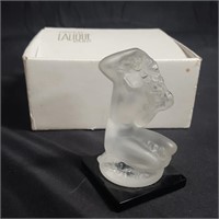 Lalique "Floreal" frosted crystal female nude