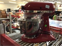 KitchenAid red mixer With accessories