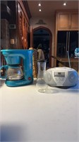 3 pc lot- coffee maker,cd radio and small