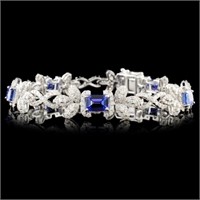 14K Gold 6.28ct Tanzanite & 3.69ctw Diamond Bracel