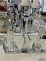 3pc lead crystal Mikasa candle stick holders