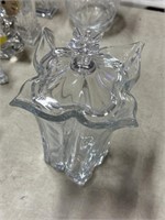 Unique shaped lead crystal vase with lid