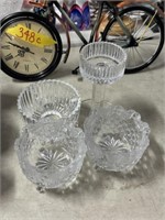 4pc lead crystal candy dishes