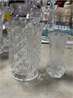 2pc lead crystal vases