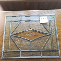 Clear Etched Beveled Leaded Glass Window