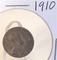 1910 Edwardvs VII Canadian Silver Dime