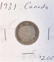 1931 Georgivs V Canadian Silver Dime