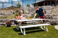 Banquet Deluxe White 8-seat Aluminum Picnic Table