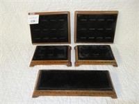 Five Wooden Jewelry Display Trays