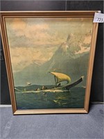 Vintage Picture of Eskimo sailing boat J.M.