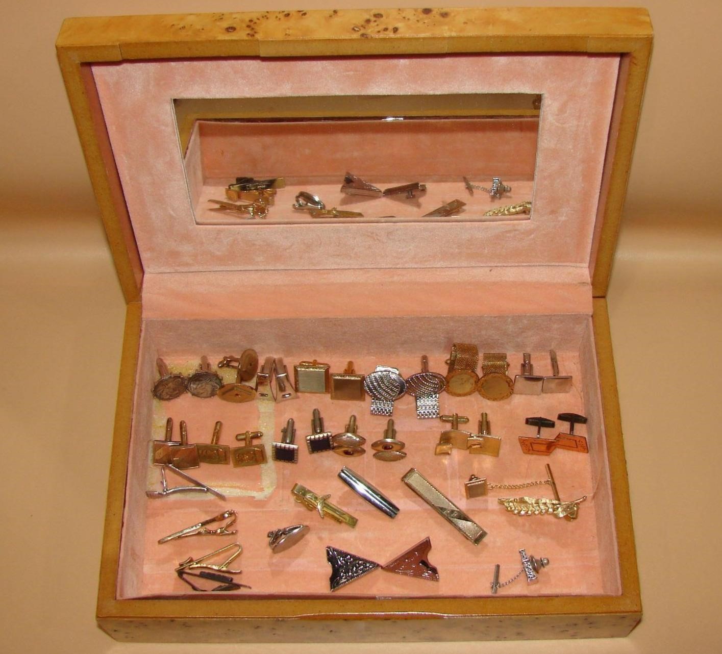 Large Lot of man's vintage JEWELRY BOX