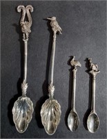 FOUR AUSTRALIAN STERLING SILVER ANIMAL SPOONS