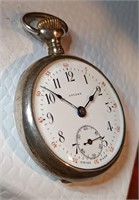 ANTIQUE 800 SILVER LADIES R. R. POCKETWATCH LOCUST