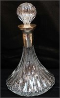Crystal Decanter with Silver Colored Stopper