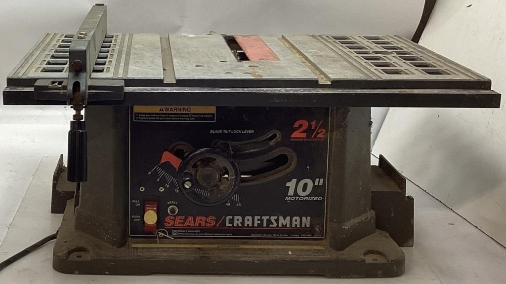 SEARS CRAFTSMAN 10’’ MOTORIZED TABLE SAW, 2.5 HP