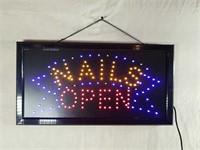 NEW LED SIGN "NAILS OPEN"