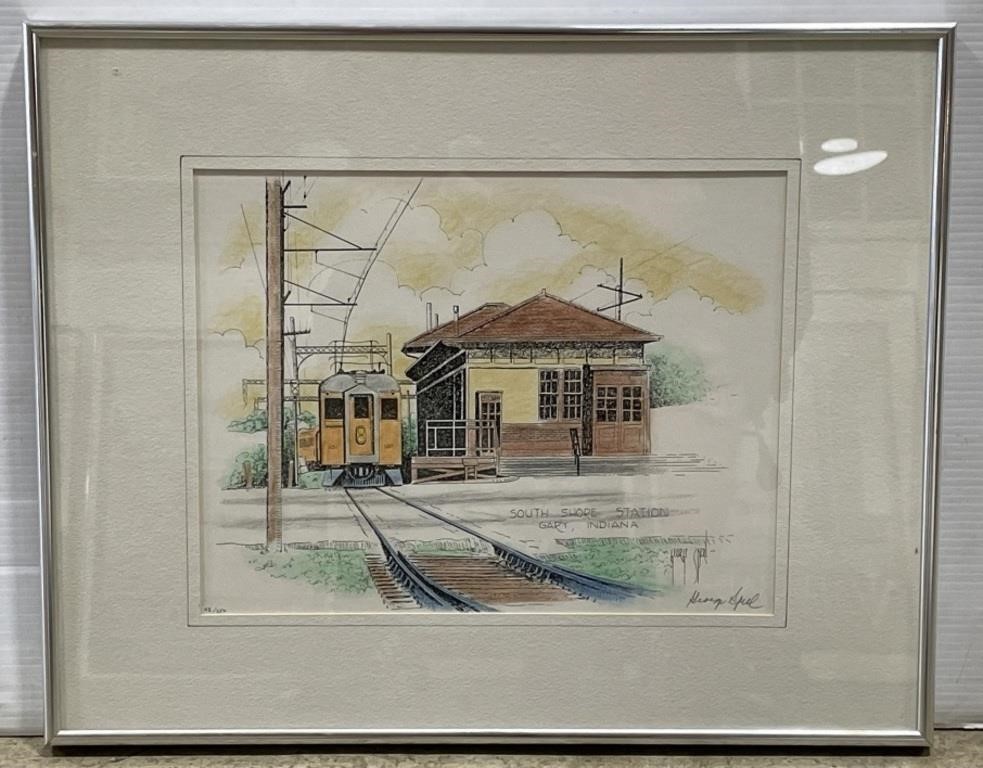 (I) George Spiel Colored Pencil Lithograph South
