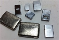 VINTAGE ZIPPO LIGHTERS & CIGARETTE CASES