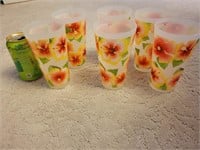 Lot of Plastic Floral Cups
