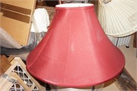 One Large Round Red Lamp Shade