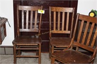 3 Antique Wooden Chairs
