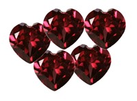 Genuine 4mm Rhodolite Garnet Heart (5pc)