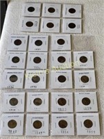 25 collector cents coins Indians too! 1885-1956!