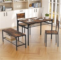 Costway Rustic Industrial Style Kitchen Table Set