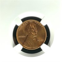 1955 PENNY 1C MS66RD NGC