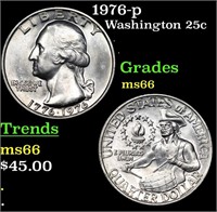 1976-p Washington Quarter 25c Grades GEM+ Unc