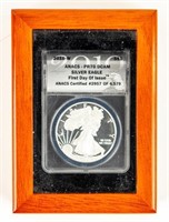 Coin 2010-W Silver Eagle Wood Case ANACS PR70