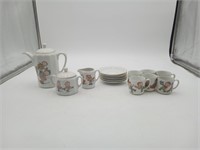 German Childs China Tea Set cup Saucer Teapot 1920