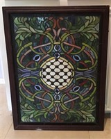 ANTIQUE STAINED GLASS IN FRAME