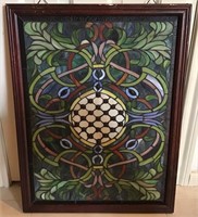 ANTIQUE STAINED GLASS IN FRAME