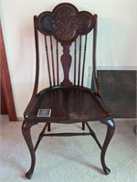 Vintage Solid Walnut Accent Chair
