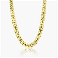 14K SOLID YELLOW GOLD 10MM 22 INCH CUBAN CHAIN NEC