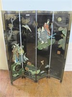 LARGE 4 PANEL ORIENTAL SCREEN  DOUBLE SIDED